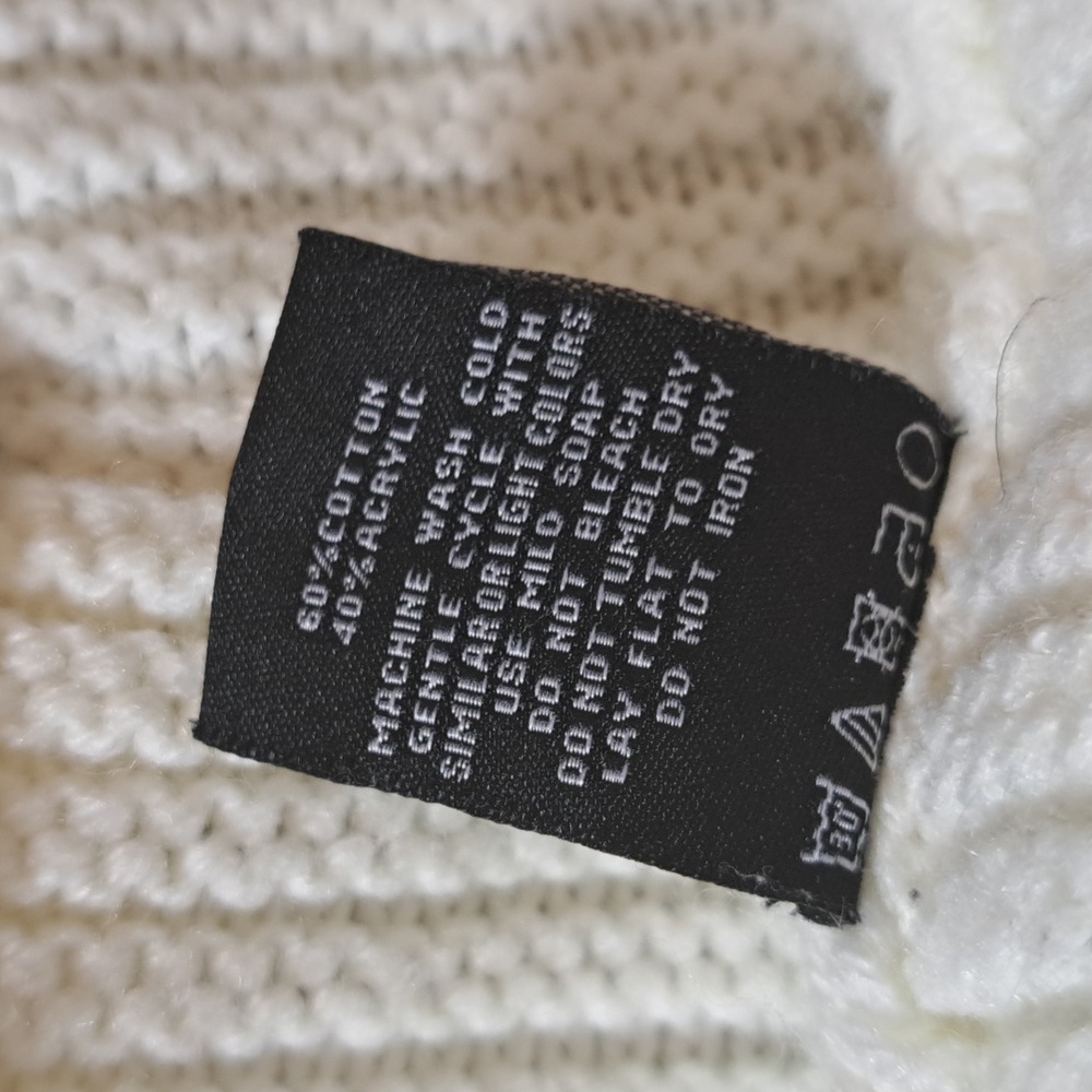 Makobi Men’s Streetwear Sweater Cable Knit Zip Cardigan Cream Hooded Pockets XL - Picture 9 of 15